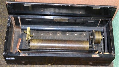 Lot 296 - A 19th century lever wind cylinder musical box (a.f.)