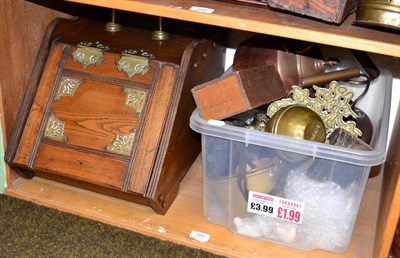 Lot 309 - A group of metal wares including copper kettle etc