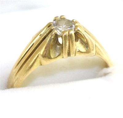 Lot 322 - A diamond solitaire ring, 0.33 carat approximately, finger size P, stamped '750'