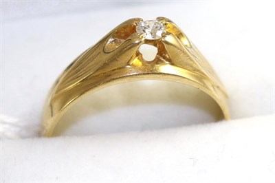 Lot 346 - A diamond solitaire ring, 0.15 carat approximately, finger size T, stamped '750'