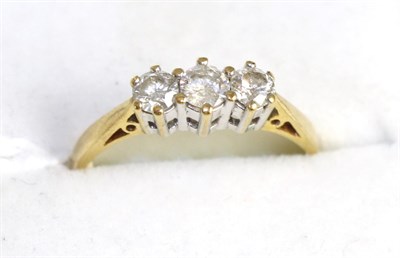 Lot 380 - A diamond three stone ring, 0.55 carat approximately, finger size M