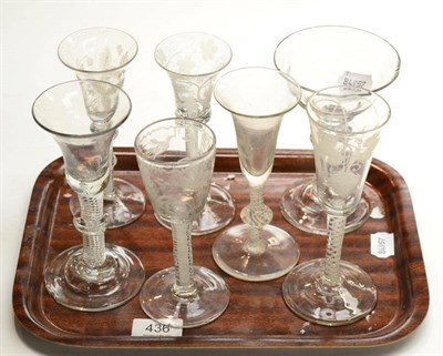 Lot 436 - A tray of various 18th century glass (a.f)