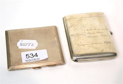 Lot 534 - A silver cigarette case together with a French silver cigarette case for the Vincennes Autumn...