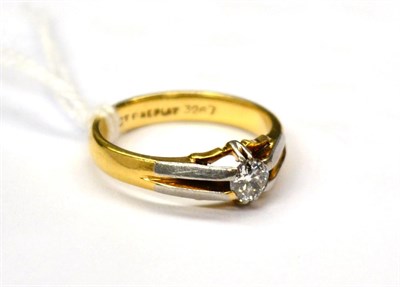 Lot 555 - A diamond solitaire ring, 0.33 carat approximately, finger size O1/2, stamped '18CT FINE PLAT'