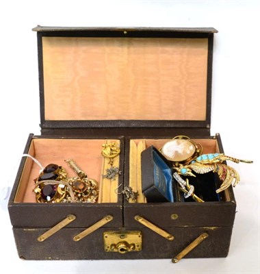 Lot 570 - A Victorian citrine brooch, a paste brooch, a set of ";crown"; buttons, a whistle charm and...