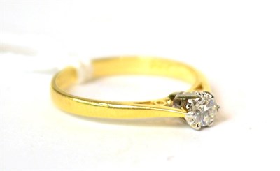 Lot 572 - An 18ct gold diamond solitaire ring, 0.15 carat approximately, finger size K