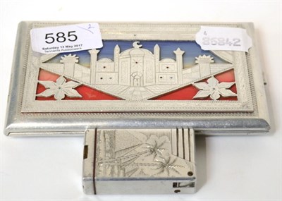 Lot 585 - A cigarette case and a cigarette lighter possibly made by Phillip Curtis P.O.W.S