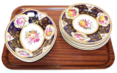 Lot 599 - Early 19th century flower painted dessert service