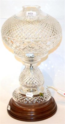 Lot 603 - A Waterford cut glass lamp