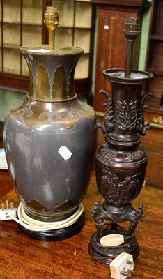 Lot 621 - Two Japanese table lamps