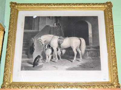 Lot 1001 - After Sir Edward Landseer RA ";Favourites";, a framed black and white engraving