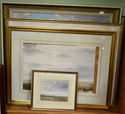 Lot 1008 - John Barrie Haste, two watercolours, David Harrison, Snow of Autumn, watercolour, and William...