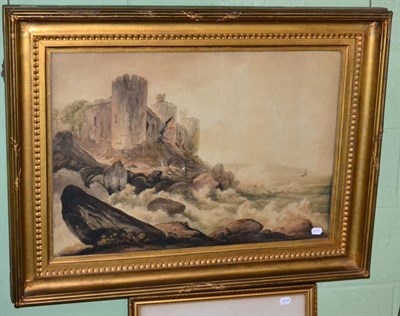 Lot 1013 - After Nicholson Castle by Stormy Rocks, watercolour, in a gilt frame