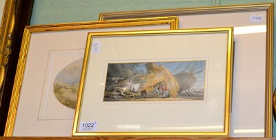 Lot 1022 - Mary Weatherill ";Castle Aigle, Switzerland"; signed, watercolour heightened with white,...