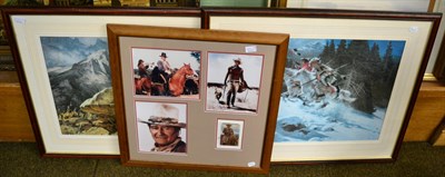 Lot 1024 - John Wayne, signed photograph, framed, Frank McCarthy, ";From the Rim"; and ";In the land of...