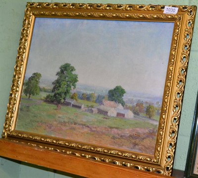 Lot 1030 - Arthur Bateman (20th century) A farmstead in an open landscape, signed and dated (19)48, oil on...