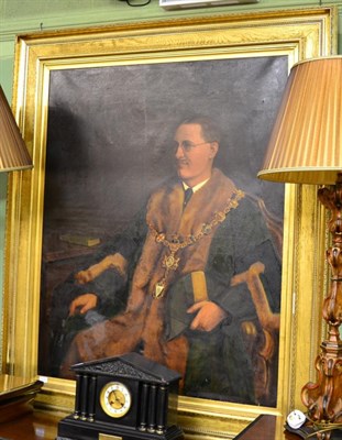 Lot 1037 - A large early 20th Century portrait of Alderman James Alfred Bottomley, oil on canvas, gilt framed