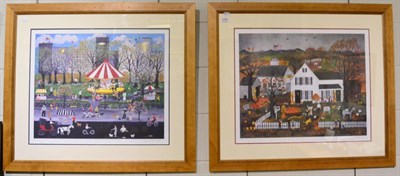 Lot 1038 - Two large limited edition coloured prints of American scenes, signed in pencil to the mount (2)