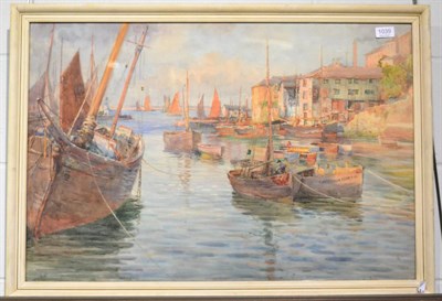 Lot 1039 - A Netherwood (20th century) Harbour scene, watercolour, signed, 51cm by 77cm