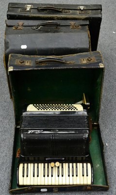 Lot 1069 - Three cased piano accordions