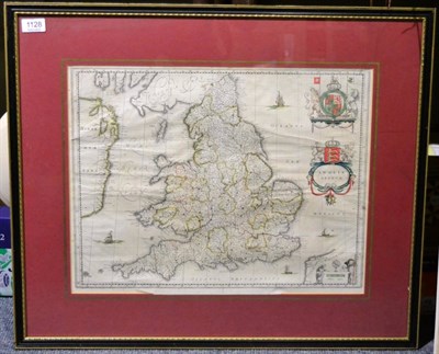 Lot 1128 - [England and Wales Map] Blaeu (Johannes), Anglia Regnum, [c.1648 or later], hand coloured...