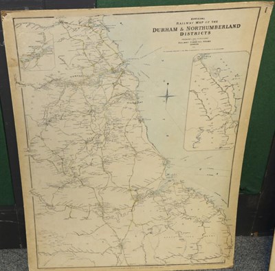 Lot 1132 - The Official Railway Map of Durham and Northumberland Districts, 1910, London, Railway Clearing...