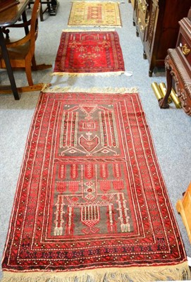 Lot 1138 - A Melas rug, West Anatolia, the field with 3 medallions enclosed by borders of stepped guls, 105 by