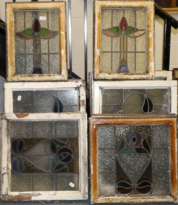 Lot 1142 - Thirteen various stained glass windows