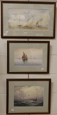 Lot 1146 - Sam Brown (English School) two seascapes, watercolours together with another (3)