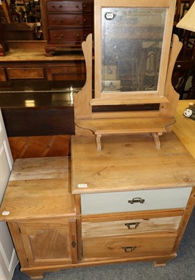 Lot 1170 - A group of furniture comprising: a pine dressing table, a painted occasional table, a vintage...