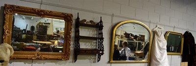 Lot 1192 - Three mirrors and a wall shelf