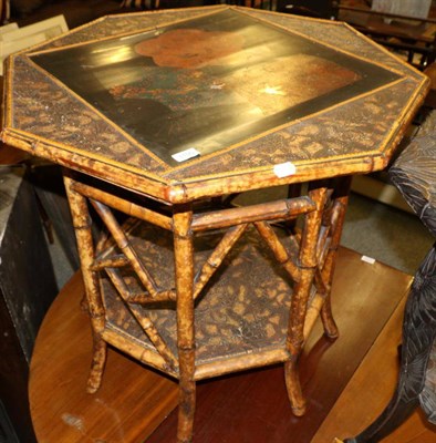 Lot 1195 - A Victorian octagonal bamboo oak table