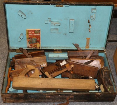 Lot 1203 - Box assorted moulding planes, other tools and instruments