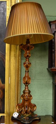 Lot 1215 - A pair of Italian style candlestick form table lamps