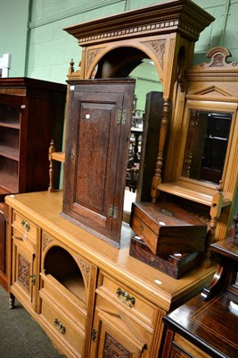 Lot 1224 - An early 20th century oak mirror backed sideboard