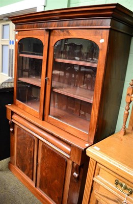 Lot 1226 - A Victorian mahogany stained cabinet bookcase