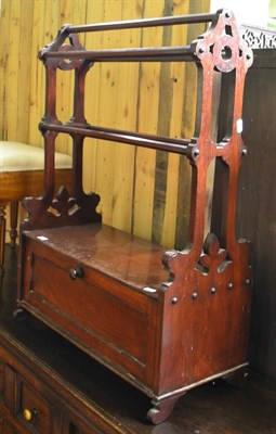 Lot 1230 - A 19th century mahogany towel rail the base fitted with a cupboard