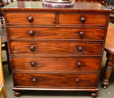 Lot 1251 - A Victorian mahogany five height chest of drawers