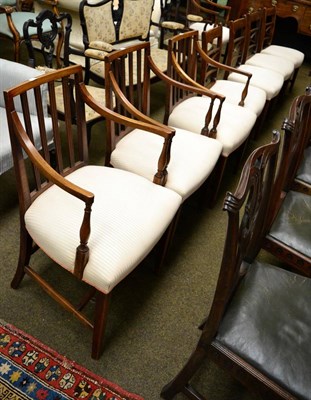 Lot 1267 - A set of four George III mahogany dining chairs