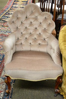 Lot 1271 - A Victorian button back armchair