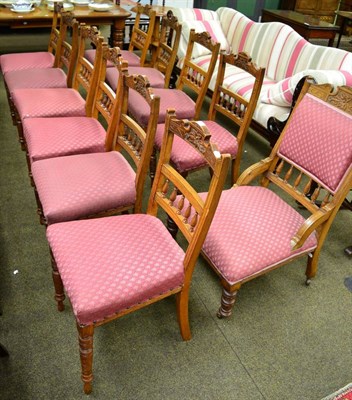 Lot 1293 - A set of twelve late Victorian carved oak dining chairs, together with a chair of similar date...