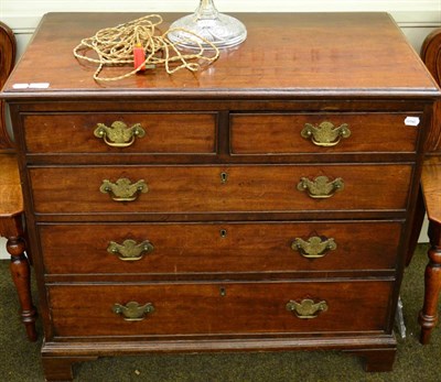 Lot 1302 - George III mahogany four height chest of drawers