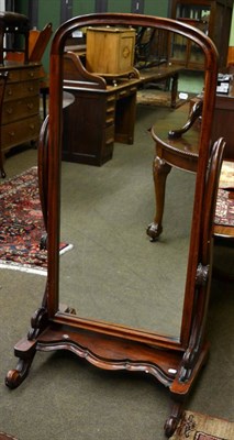 Lot 1322 - A cheval mirror