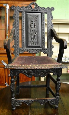 Lot 1325 - A 19th century carved oak chair&nbsp