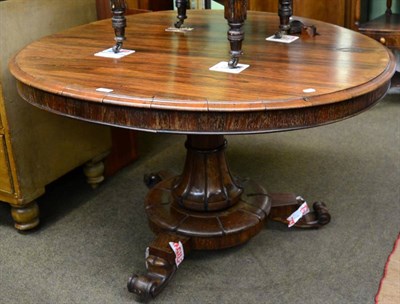 Lot 1330 - A Victorian rosewood tilt top circular breakfast table