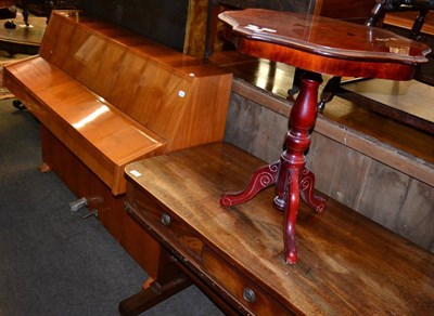 Lot 1333 - A Zender upright piano and an inlaid reproduction occasional table