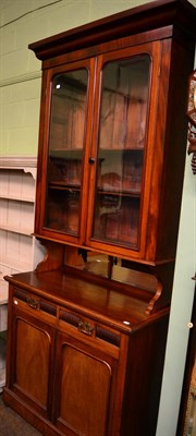 Lot 1338 - A Victorian mahogany bookcase cabinet