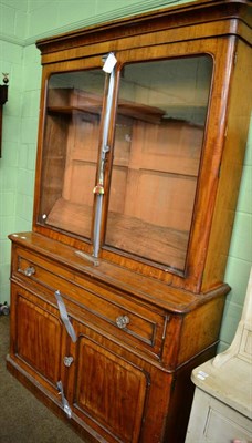 Lot 1340 - A Victorian mahogany glazed bookcase cabinet