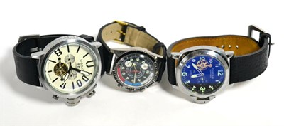 Lot 23 - Two gents automatic wristwatches and an Exactima gents wristwatch
