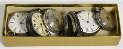 Lot 47 - Five silver open faced pocket watches and another open faced pocket watch with case stamped 935 (6)